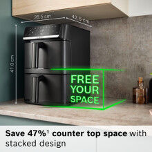 Bosch Air Fryer Series 6 XXL Double Stack 12L 2 x 6L drawers with SYNC func