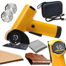 (two blades-yellow-bag, -) Oplaadbare Karton Snijder - Geel, 2 Bladen