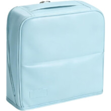 (1 PC Blue, L) Partitioned Cosmetic Bag, Waterproof Standup Makeup Organizer L