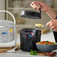 Lakeland 2 Portion Mini Electric Rice Cooker – 500ml NonStick Pan White Or