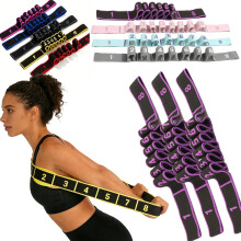 (3pcs-purple, -) Nastavitelný 8segmentový odporový pás na jógu, pro cvičení celého těla