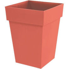Blumentopf halbhoch quadratisch - Toskana - EDA - 39 x 39 x H. 53 cm - Innen / Außen - 51 L - Terrakotta Orange