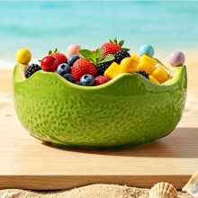 (1PC*Green, -) Sinaasappel Keramische Fruitschaal - 1 Stuk, 6 Vorken