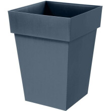 Blumentopf halbhoch quadratisch - Toskana - EDA - 39 x 39 x H. 53 cm - Innen / Außen - 51 L - Jeansblau