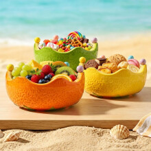 (3PCS*Mixed, -) Sinaasappel Keramische Fruitschaal - 1 Stuk, 6 Vorken