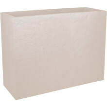 Jardinière Muret Loft L - VOLCANIA - Kunststoff - Beige Kalkstein - 78,5x29,5xH60cm - 46L - Steinoptik - EDA
