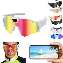 (A, -) Okulary 4K POV z kamerą, inteligentne okulary przeciwsłoneczne z funkcją nagrywania C