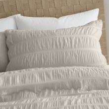 Catherine Lansfield Bedding Seersucker Double Duvet Cover Set with Pillowca