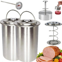(2pcs-Meat Patty Mold, -) Nerezový lis na maso s teploměrem, 1 ks