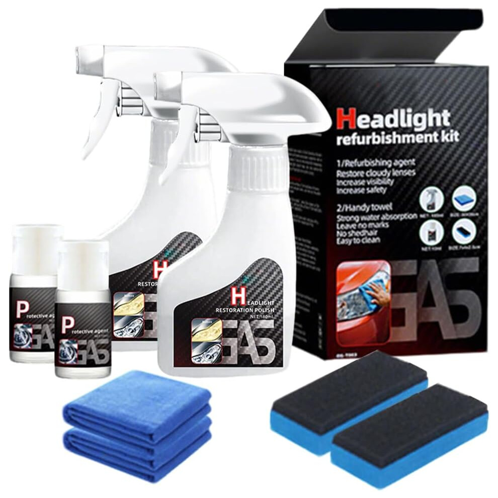 (2Set, -) 2025 Headlight Restoration Kit, Multifunctional Cleaner 1Set 5437706699989