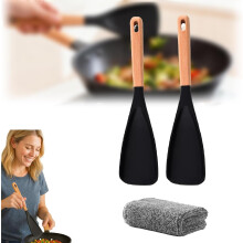 (2pcs-black, -) 4 ks - černá multifunkční špachtle, lžíce, nepřilnavé kuchyňské náčiní