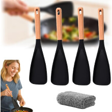 (4pcs-black, -) 4 ks - černá multifunkční špachtle, lžíce, nepřilnavé kuchyňské náčiní