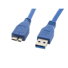 Cable USB 3.0 Lanberg micro AM-MBM5P de 0,5 m, color azul