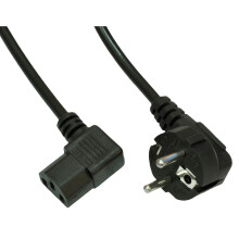 Câble d'alimentation coudé Akyga AK-PC-02A CEE 7/7 - IEC C13 250 V/50 Hz 10 A 1,5 m noir