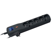 LESTAR LV530W 2,5M surge protector Black, Grey 5 AC outlet(s) 2.5 m