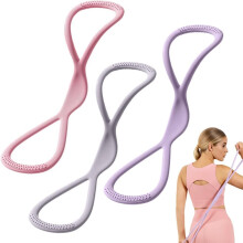 (Pink 15P+Purple 25P+Grey 35P, -) Odporové gumy Figure 8 2025 s rukojeťmi, celotělová jóga