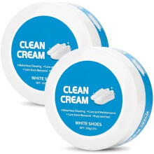 (2set, -) Crema limpiadora de zapatos blancos, con esponja