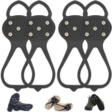 (2 Pair Black, Adult) Picos antideslizantes universales 2025, 5 dientes
