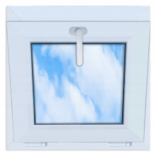 PVC-Fenster weiß 55x55 kippbar 550x550 oben angeschlagen doppelt verglast neu