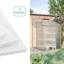 (122x61CM, 6pieces) 6 Pieces of Semi Transparent Polycarbonate Greenhouse Roofing Panels Suitable for Greenhouse Garden Sheds and Mobile