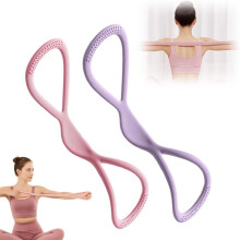 (Pink 25P+ Purple 25P, -) Odporové gumy Figure 8 2025 s rukojeťmi, celotělová jóga