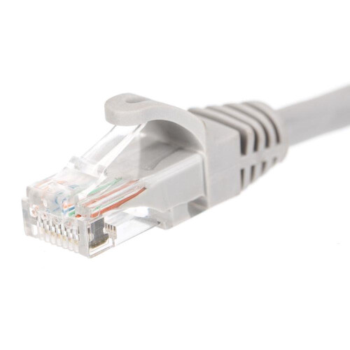 Patchkabel RJ45, Netrack støbt dæksel, kat. 5e UTP, 5m grå