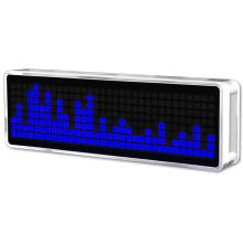 LED-Musikspektrum-DIY-Set mit Elektronischem Tonabnehmer, Umgebungslicht, Uhranzeige, 256 LEDs, Verschiedene Modi, Blau