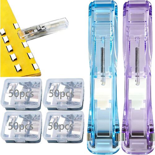 (Blue-purple(include 200pcs Clips), -) Θήκη κάρτας, PU