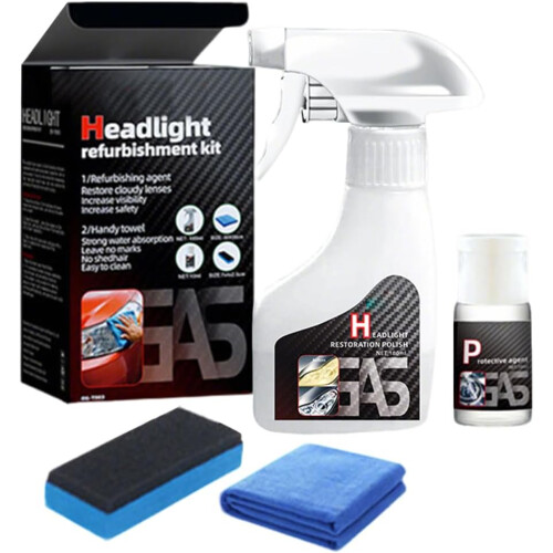 (1Set, -) 2025 Headlight Restoration Kit, Multifunctional Cleaner 1Set