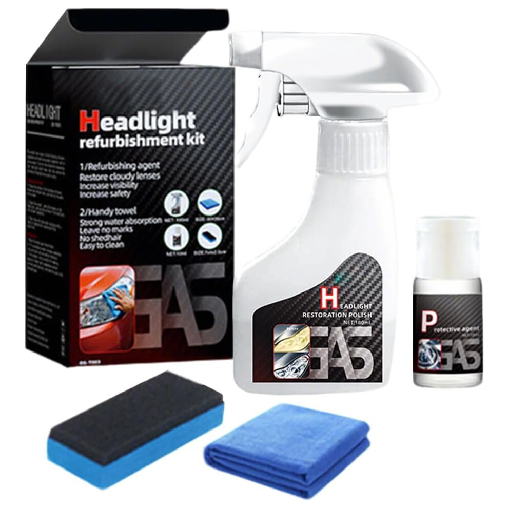 (1Set, -) 2025 Headlight Restoration Kit, Multifunctional Cleaner 1Set 5437706702160