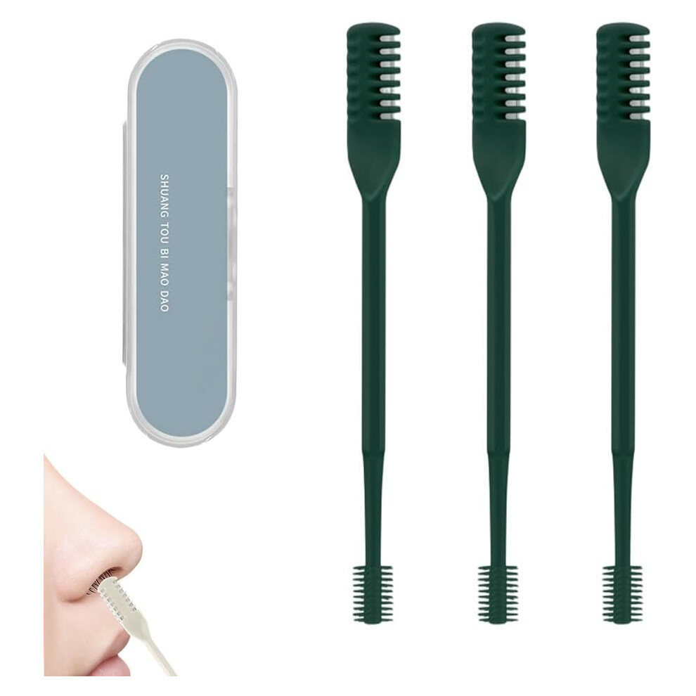 Oimg (Dark Green*3, -) 2026 2-In-1 Nasal Hair Cutter, 3 Beige Nose Trimmer