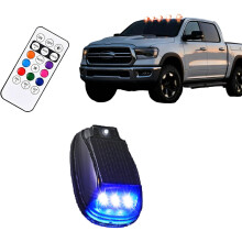 (1pc, -) 2pcs Solar Car Roof RGB Strobe Light, Magnetic Cab Lights