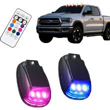 (2pcs, -) 2pcs Solar Car Roof RGB Strobe Light, Magnetic Cab Lights