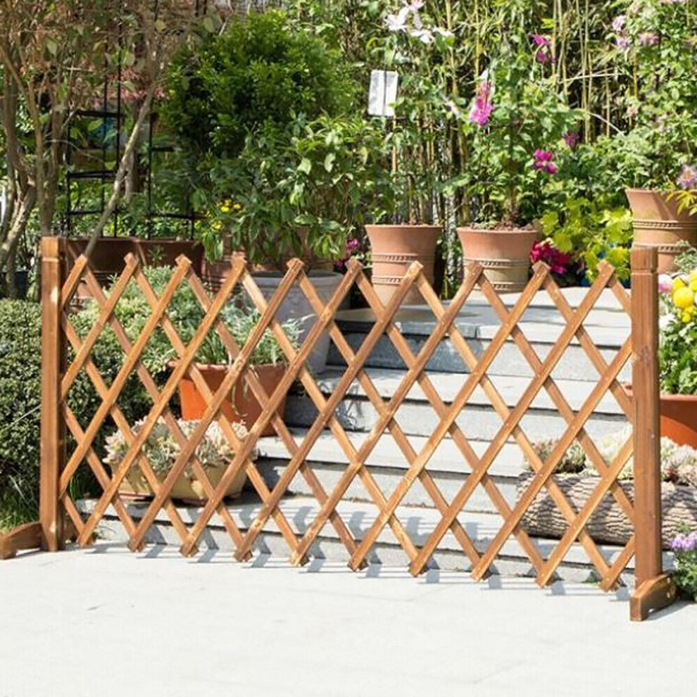 (Wooden Dog Fence) Expanding Fence Expands To 146Cm Solid Wood Movable Fence Foldable Garden Screen Freestanding Trellis Fence Pet Safety 5032130968009