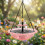 (Pink, -) Fontaine oiseaux solaire, violet 1