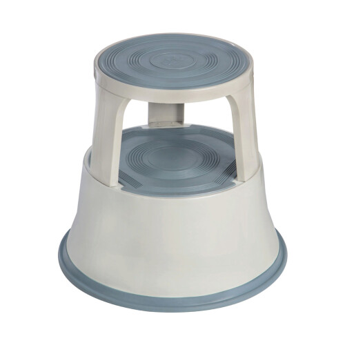(One Size) 2 Tier Light Grey Step Stool