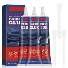 (3PCS, -) 2025 Fabric Glue 50ml, Permanent Washable Clear 2PCS