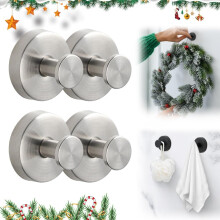 (Silver-A, -) 2026 2 Black Stainless Steel Suction Cup Hooks, Wreath Holder