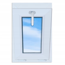 Hvidt PVC-vindue, vipbart, 40x60, nyt, 400x600, tophængt, dobbeltlagsglas