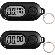 Paquete de 2 Temporizadores Digitales Llavero, Temporizador de Cuenta Regresiva Portátil y Cronómetro con Pantalla LCD, Pequeño Temporizador de