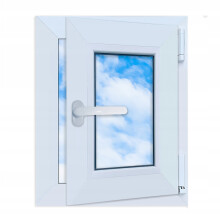 PVC-vindue hvid 40x50 HØJRE 400x500 mm vippe-dreje dobbeltglas