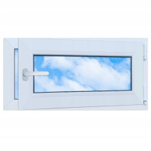 PVC-vindue hvidt 80x40 HØJRE, nyt 800x400 mm vippe-dreje, dobbeltglas