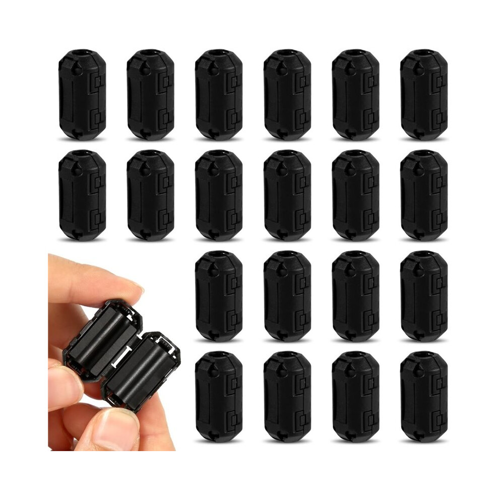 20Pcs Clip- Ferrite Core Bead Ring Core Rfi Emi Noise Suppressor Cable Clamp Clip Filter For 7Mm Diameter Cable 6033517385708