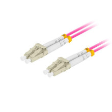 Cable de conexión de fibra óptica Lanberg MM LC/UPC-LC/UPC DUPLEX 3.0MM OM4 50/125 LSZH 0.5m color púrpura