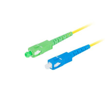 Cable de conexión de fibra óptica Lanberg SM SC/APC-SC/UPC SIMPLEX de 3,0 mm LSZH G657A1 de 3 m, color amarillo.