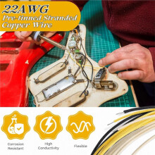 30 Fuß Langes, Stoffummanteltes Pushback-Gitarrenkabel-Set, Vintage-Stil, Gewachstes, Geflochtenes Gitarrenkabel-Set, 22 AWG Vorverdrahtet