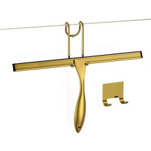 14 Inch Shower Door Squeegee - Gold Squeegee for Shower Glass with Stainless Steel Body, Silicone Blade Gold