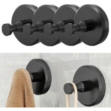 (Black-B, -) 2026 2 Black Stainless Steel Suction Cup Hooks, Wreath Holder