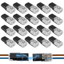 (size_name, 20Pcs) 20 kpl kaksoisjohtiminen pistokeliitin, LED-nauha, matala jännite
