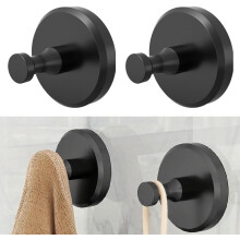 (Black-B, -) 2026 2 Black Stainless Steel Suction Cup Hooks, Wreath Holder